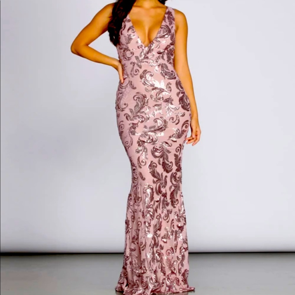 PAISLEY FORMAL SEQUIN DRESS